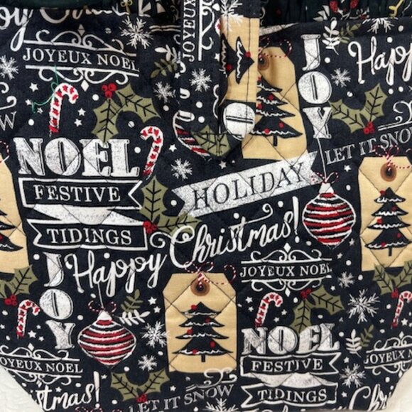 Handmade Winter Fabric Button Closure Cotton Tote Handbag w/Eyeglass Case NEW - Picture 6 of 10